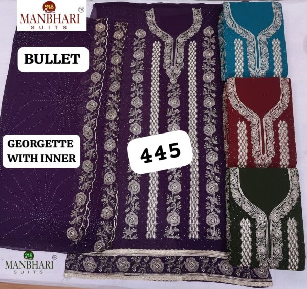 1000740590 Manbhari Georgette Top Pure Chiffon Dupatta Unstitched Suits