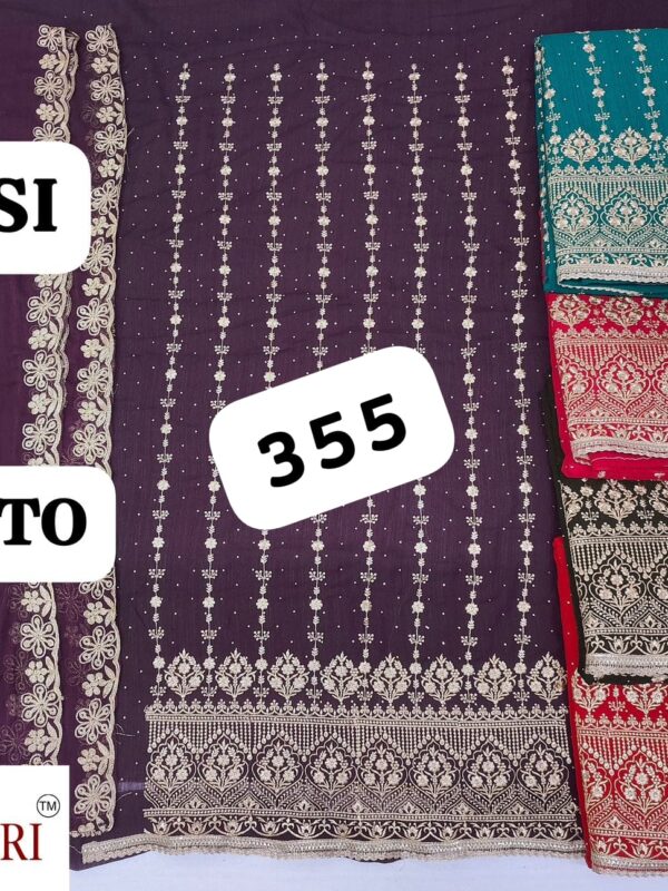 1000740591 Manbhari Fiona Top Pure Chiffon Dupatta Unstitched Suits