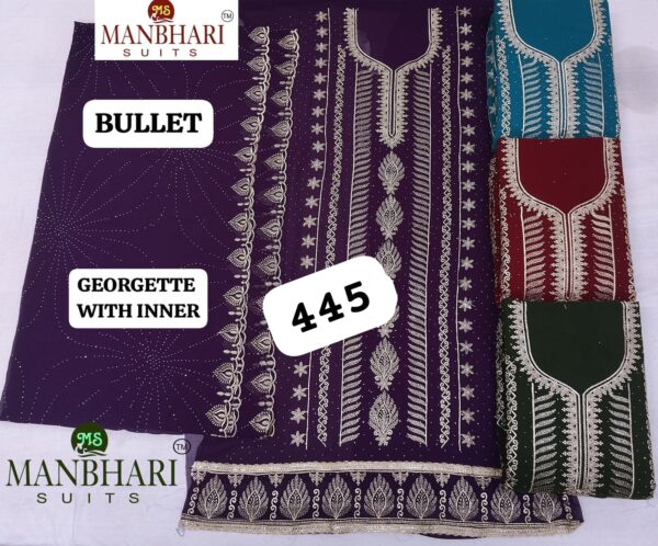 1000740592 Manbhari Georgette Top Pure Chiffon Dupatta Unstitched Suits