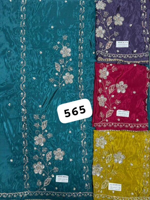 1000740596 SCAK Glass Top Pure Chiffon Dupatta Unstitched Suits