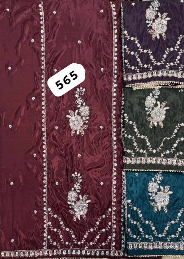 SCAK Glass Top Pure Chiffon Dupatta Unstitched Suits
