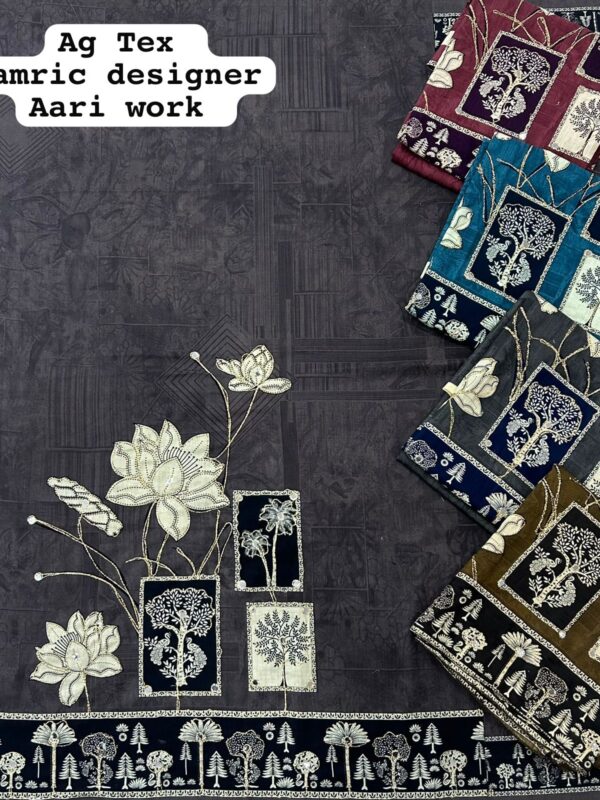 SCAK Cambric Top Pure Chiffon Dupatta Unstitched Suits