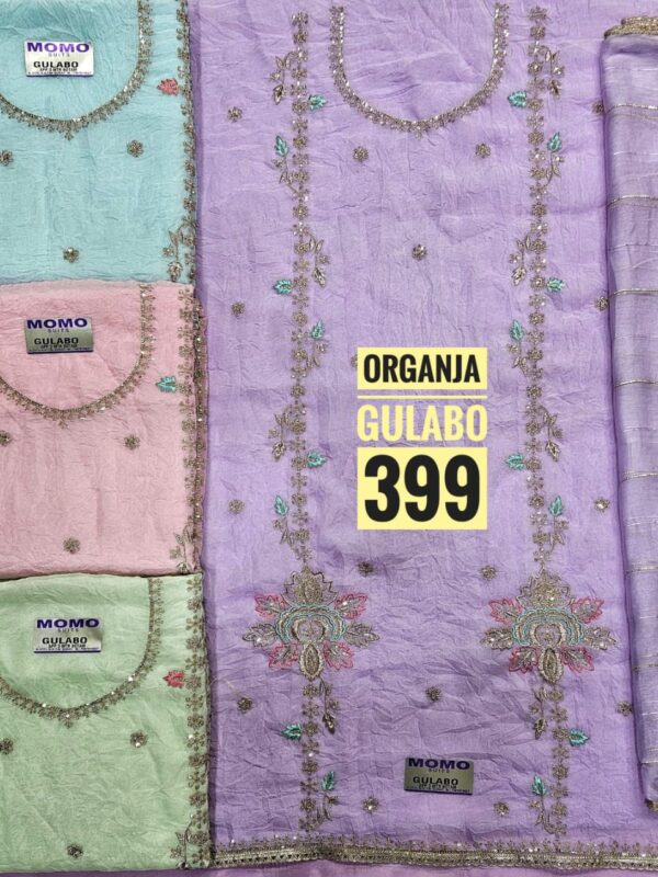 SCAK Organza Top Pure Chiffon Dupatta Unstitched Suits