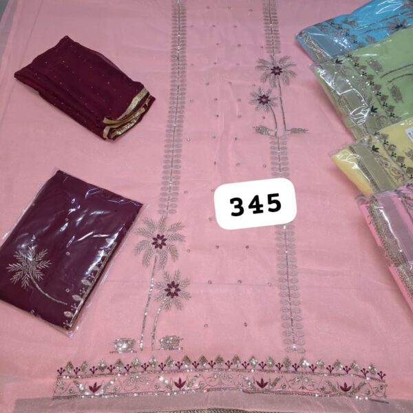 SCAK Shimmer Top Pure Chiffon Dupatta Unstitched Suits