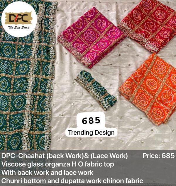 1000752392 DPC Glass Top Pure Chiffon Dupatta Unstitched Suits