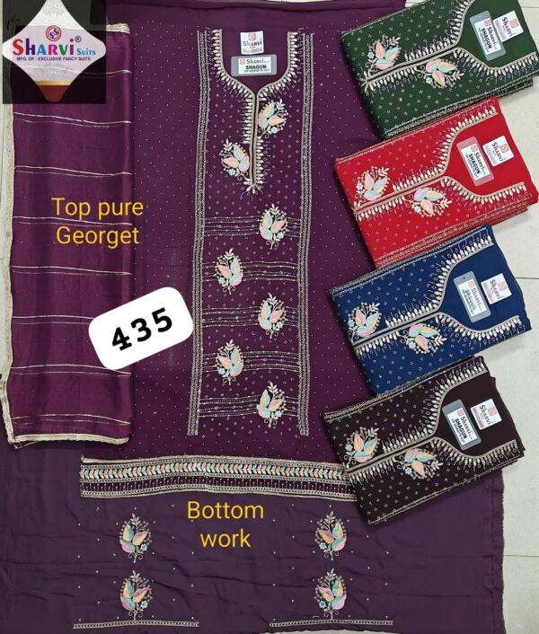 1000752395 Sharvi Georgette Top Pure Chiffon Dupatta Unstitched Suits