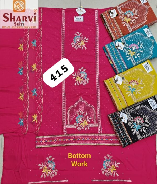 Sharvi Fiona Top Pure Chiffon Dupatta Unstitched Suits