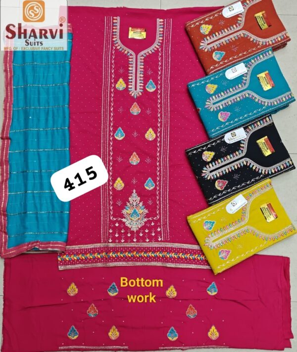 Sharvi Fiona Top Pure Chiffon Dupatta Unstitched Suits