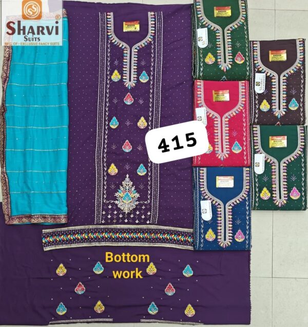 Sharvi Fiona Top Pure Chiffon Dupatta Unstitched Suits