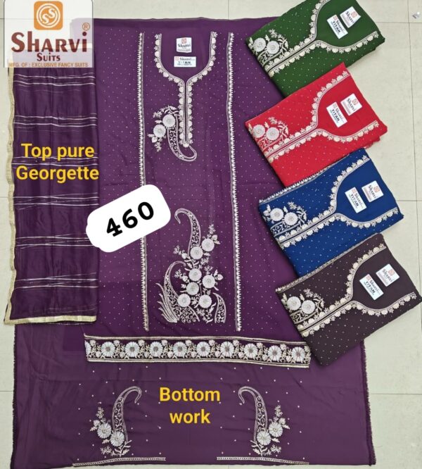 1000752399 Sharvi Georgette Top Pure Chiffon Dupatta Unstitched Suits