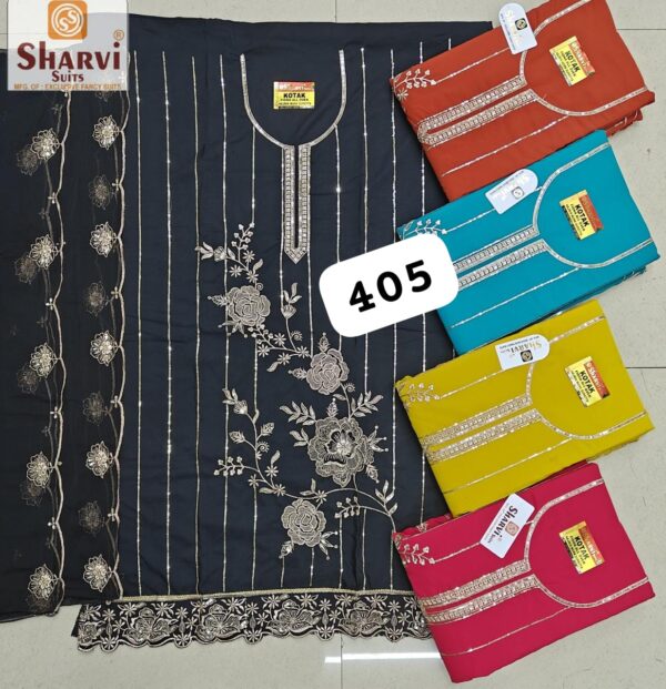 Sharvi Fiona Top Pure Chiffon Dupatta Unstitched Suits