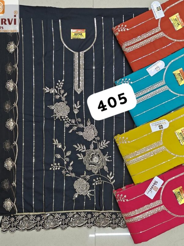 1000752406 Sharvi Fiona Top Pure Chiffon Dupatta Unstitched Suits