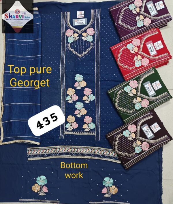 1000752408 Sharvi Georgette Top Pure Chiffon Dupatta Unstitched Suits