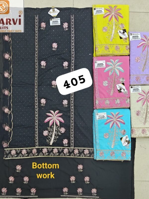 1000752409 Sharvi Fiona Top Pure Chiffon Dupatta Unstitched Suits