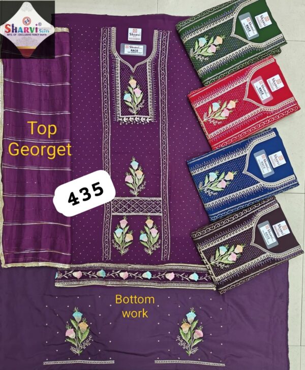 1000752410 Sharvi Georgette Top Pure Chiffon Dupatta Unstitched Suits