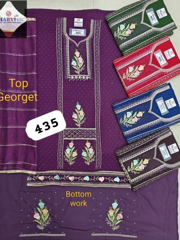 1000752410 Sharvi Georgette Top Pure Chiffon Dupatta Unstitched Suits