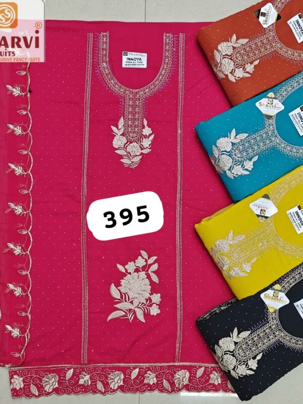 1000752413 Sharvi Fiona Top Pure Chiffon Dupatta Unstitched Suits