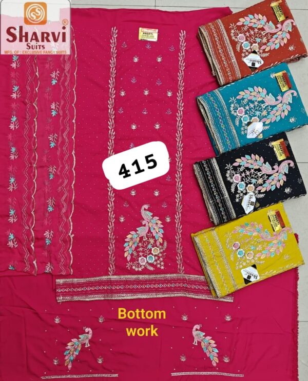 Sharvi Fiona Top Pure Chiffon Dupatta Unstitched Suits