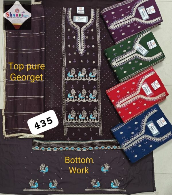 SCAK Georgette Top Pure Chiffon Dupatta Unstitched Suits