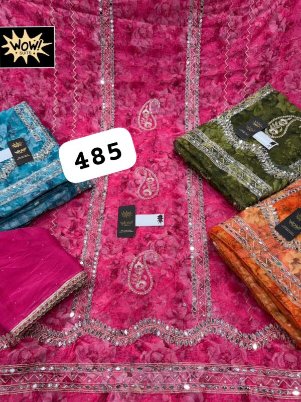 Wow Organza Top Unstitched Suits