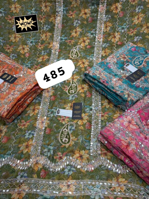 Wow Organza Top Unstitched Suits