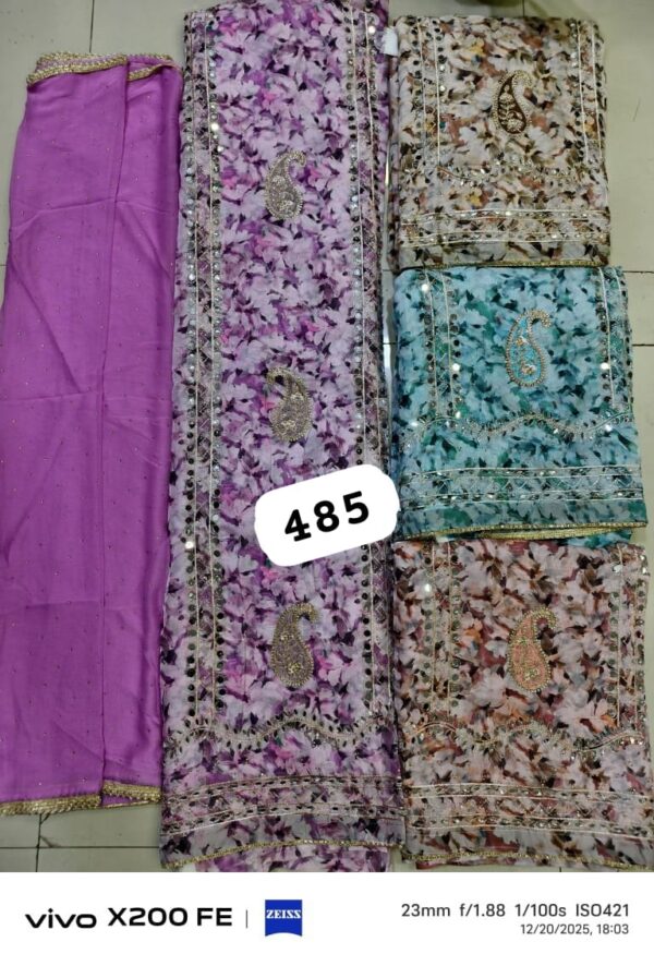 SCAK Organza Top Unstitched Suits