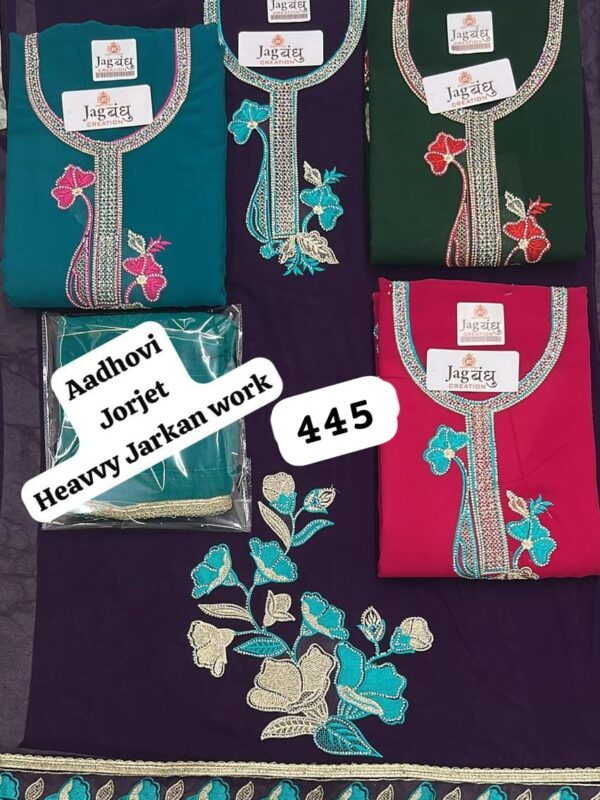 Jagbandhu Georgette Top Unstitched Suits