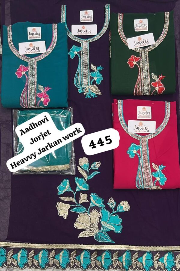 Jagbandhu Georgette Top Unstitched Suits