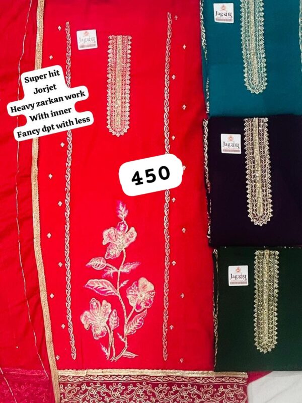 Jagbandhu Georgette Top Unstitched Suits