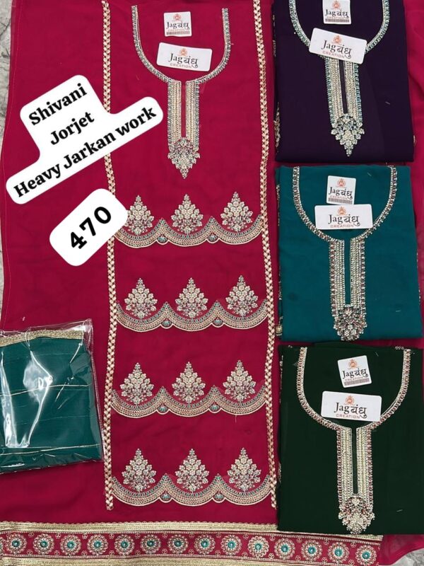 Jagbandhu Georgette Top Unstitched Suits