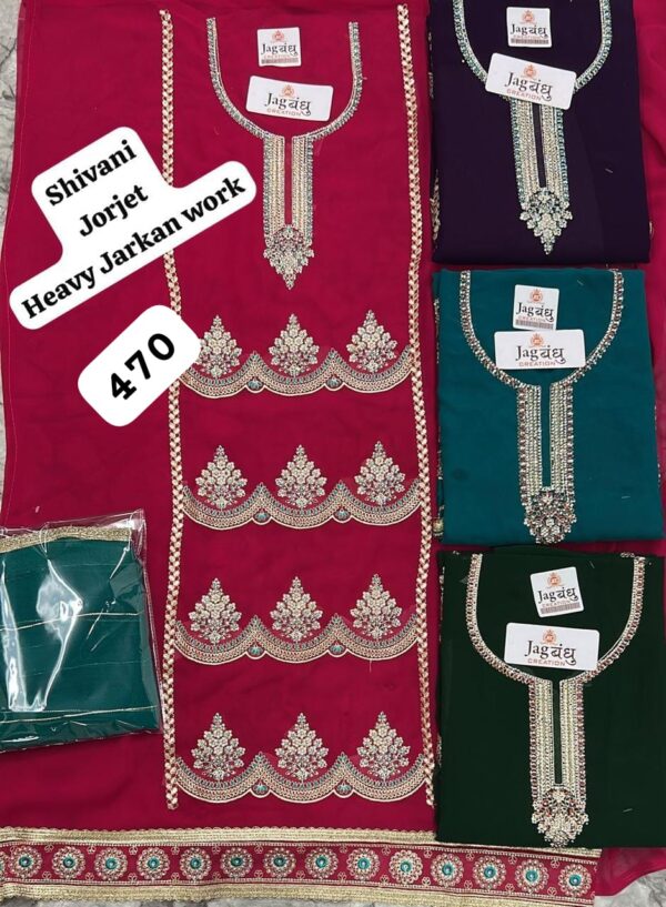 Jagbandhu Georgette Top Unstitched Suits