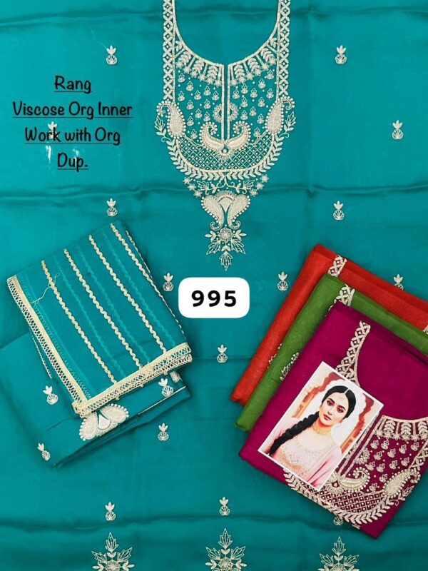 SCAK Organza Top Unstitched Suits