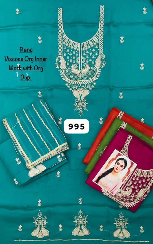 SCAK Organza Top Unstitched Suits