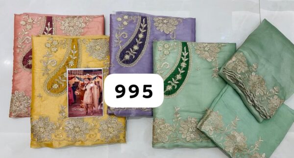 SCAK Organza Top Unstitched Suits