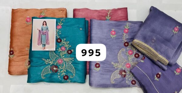 SCAK Organza Top Unstitched Suits