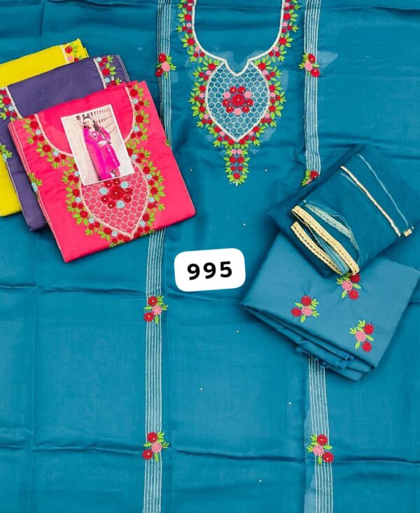 SCAK Organza Top Unstitched Suits