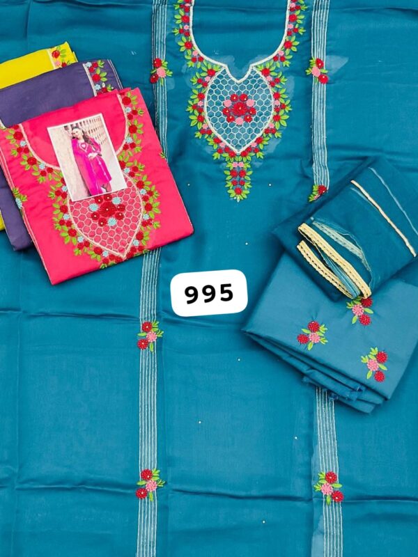 SCAK Organza Top Unstitched Suits