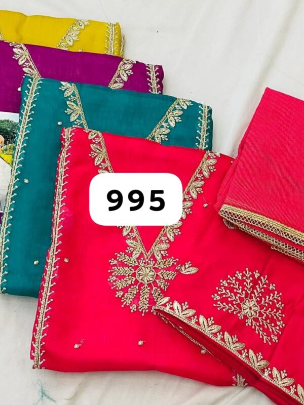 SCAK Organza Top Unstitched Suits