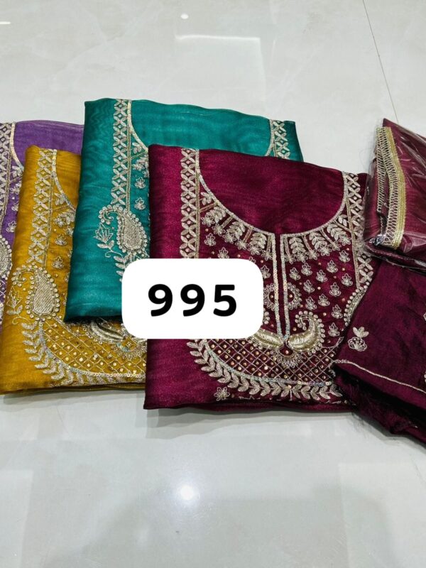 SCAK Organza Top Unstitched Suits