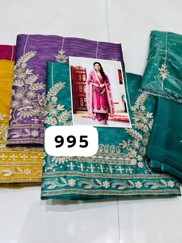 SCAK Organza Top Unstitched Suits