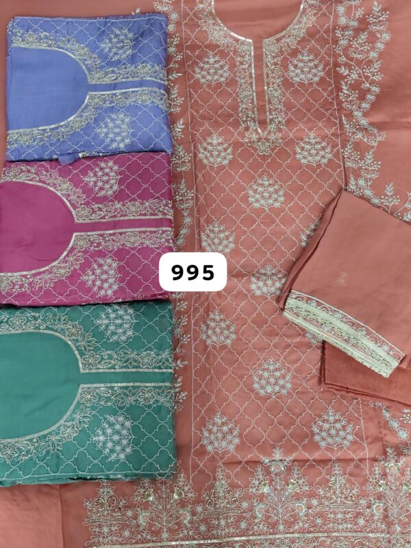 SCAK Organza Top Unstitched Suits