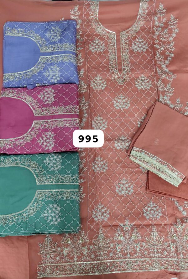 SCAK Organza Top Unstitched Suits