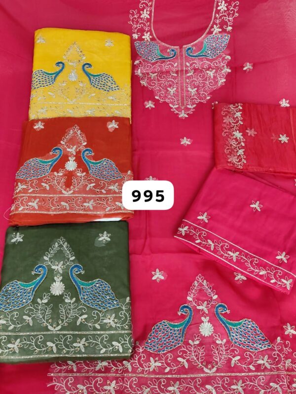 SCAK Organza Top Unstitched Suits