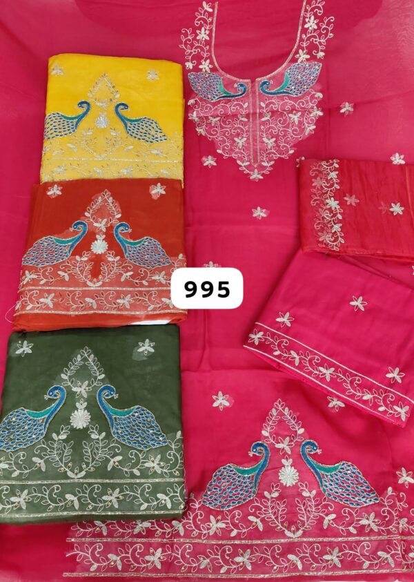 SCAK Organza Top Unstitched Suits