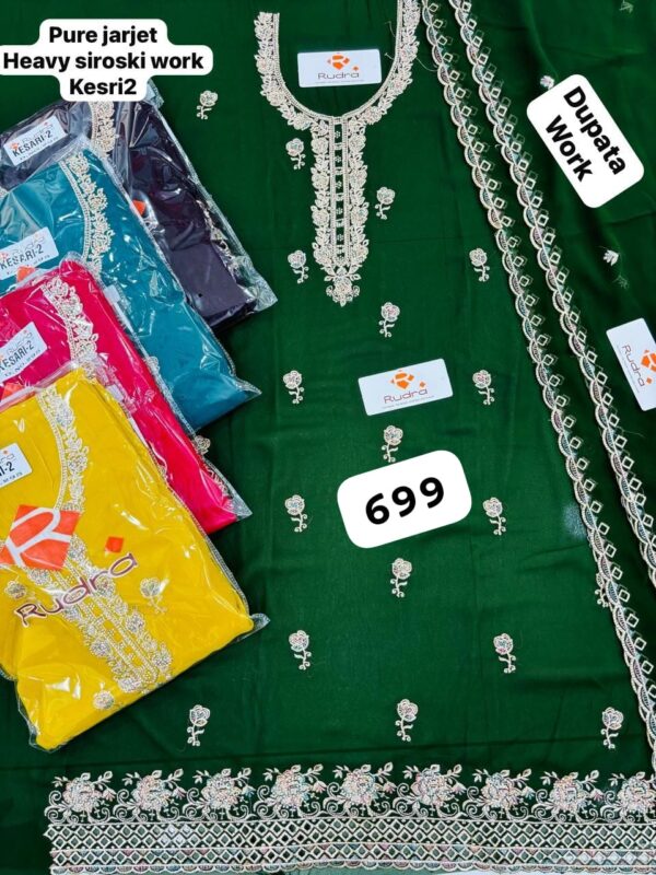 1000762571 Rudra Organza Top Unstitched Suits