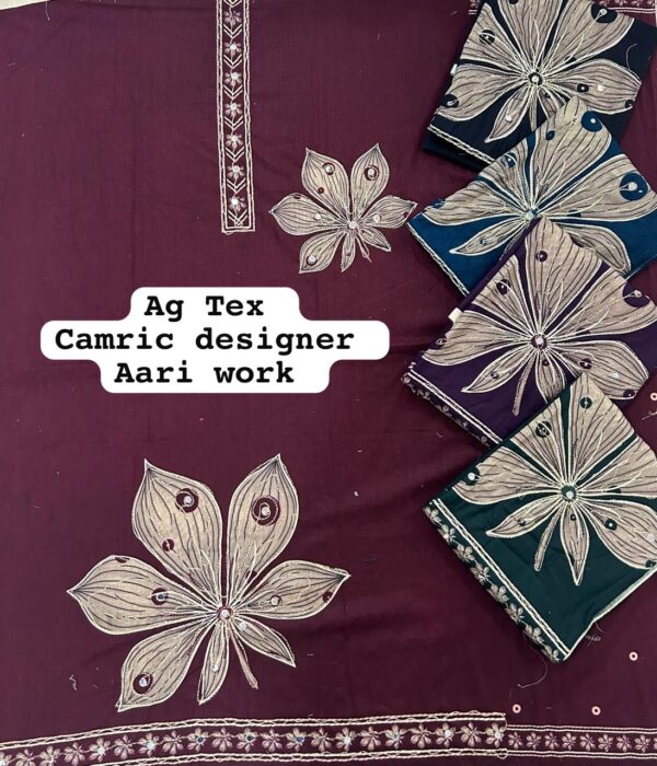 SCAK Cambric Top Pure Chiffon Dupatta Unstitched Suits