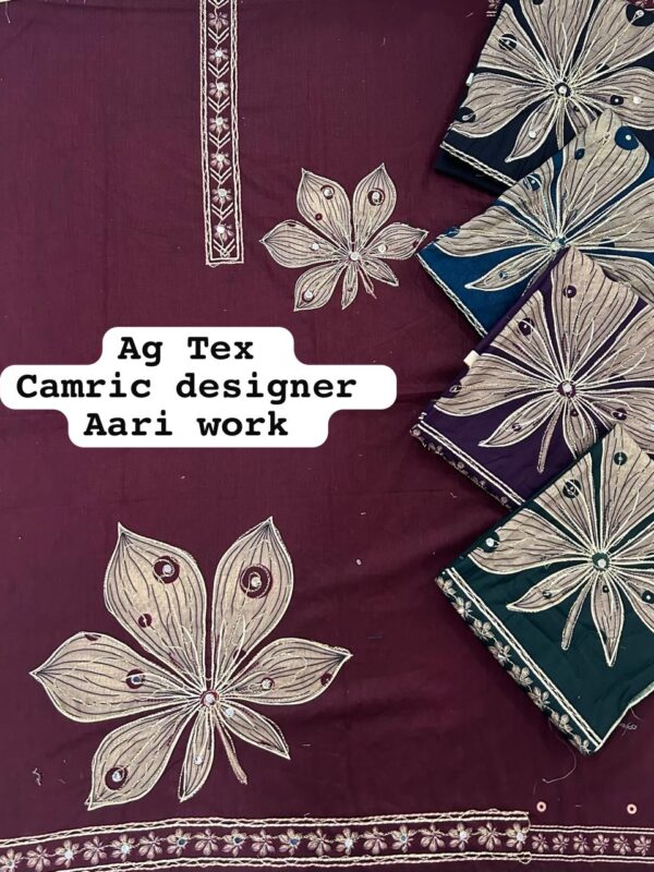 SCAK Cambric Top Pure Chiffon Dupatta Unstitched Suits