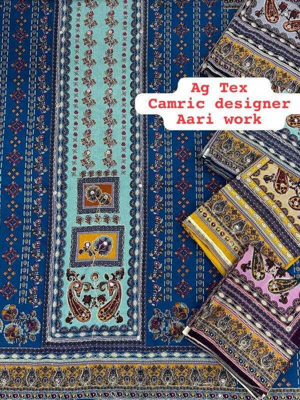 SCAK Cambric Top Pure Chiffon Dupatta Unstitched Suits