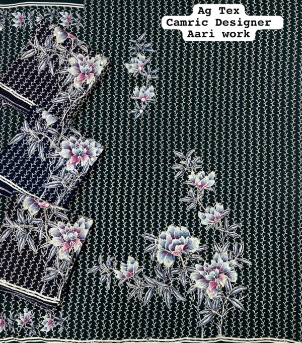 SCAK Cambric Top Pure Chiffon Dupatta Unstitched Suits