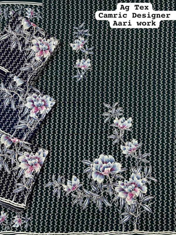 SCAK Cambric Top Pure Chiffon Dupatta Unstitched Suits